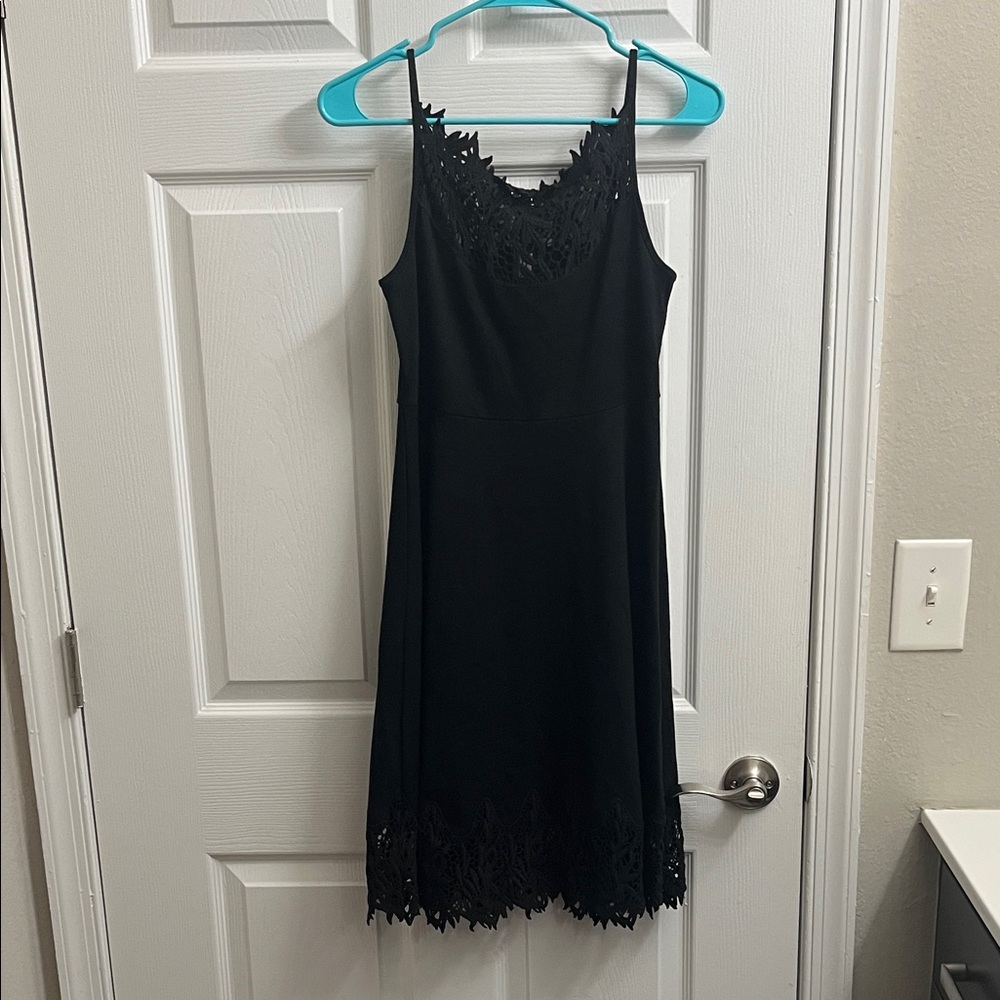 Free People Black Lace Hem Midi Dress